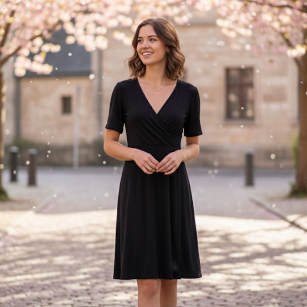 NWT 41 Hawthorn‎ Black Classic Minimalist Dress Size M
